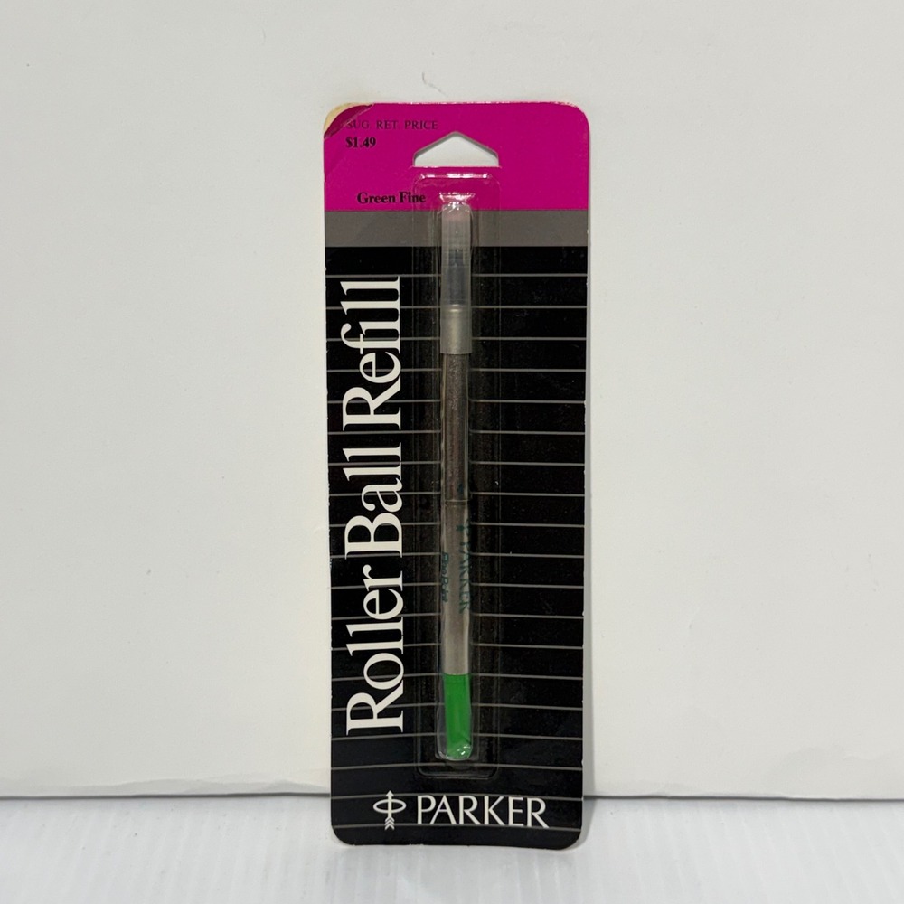 Vintage Parker Roller Ball Refill Green Fine Point 30245 1980s Sealed USA Made